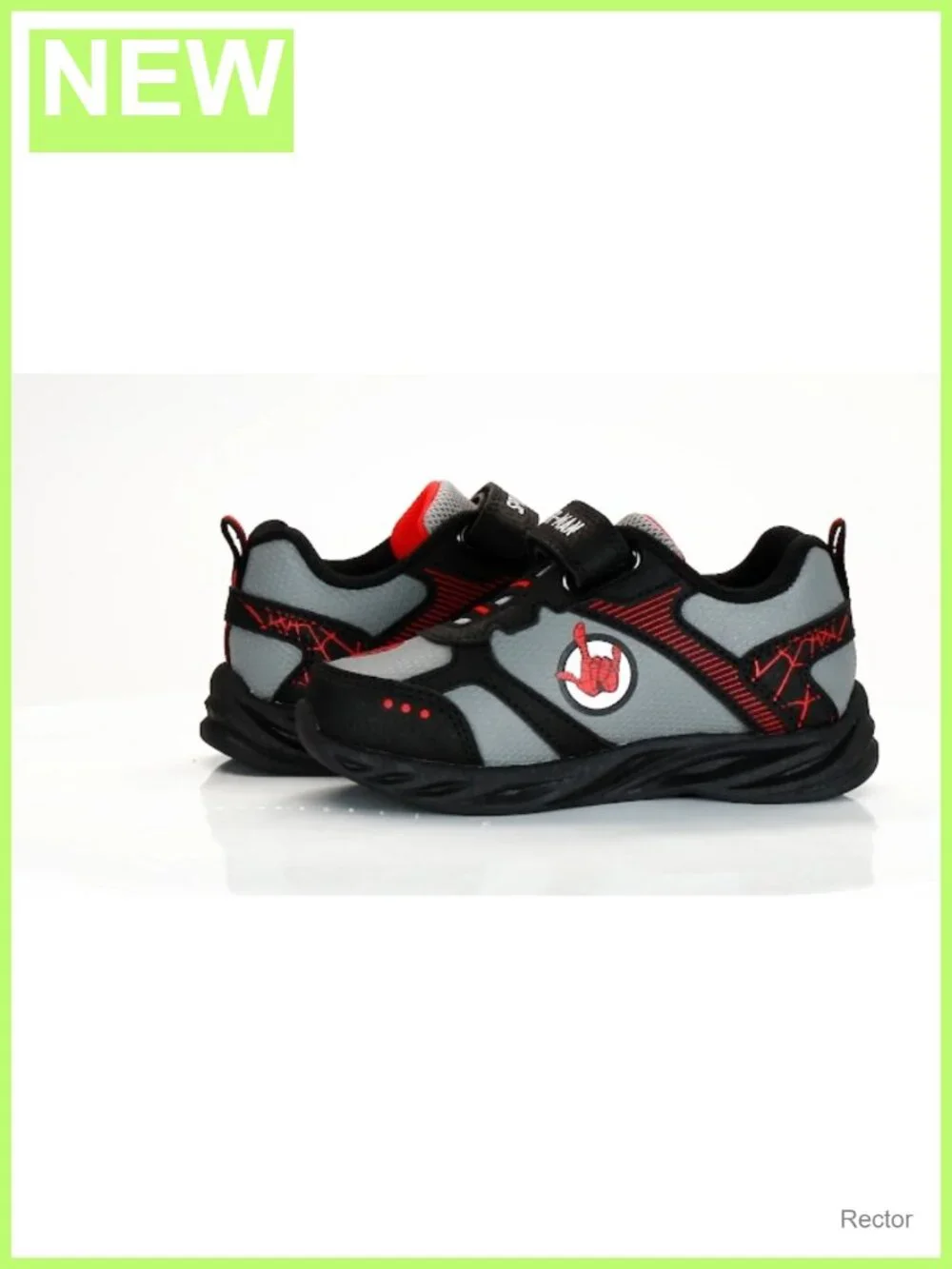 Marvel Spiderman Light Up Sneakers Faux Leather Hook & Loop Kids Shoes